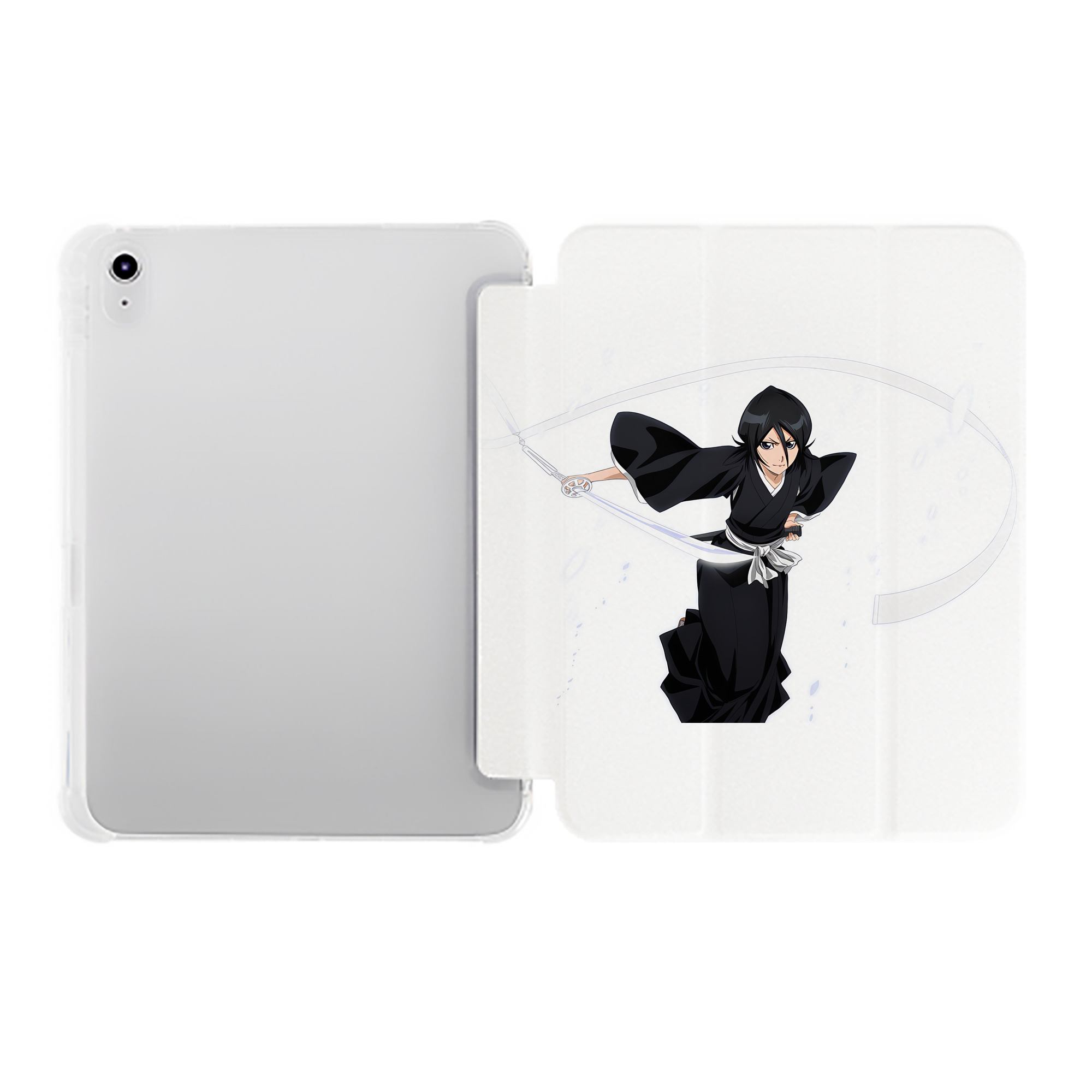 （画像用） ブリーチ 朽木ルキア BLEACH Kuchiki Rukia IPad ケース ペン収納付き 三つ折りスタンド PUレザー×シリコン 対応機種9.5/10.5/10.9インチ